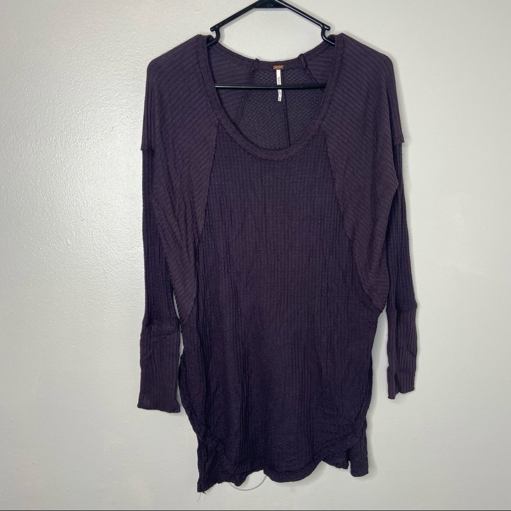 Free People Waffle Knit Oversized Thermal XS